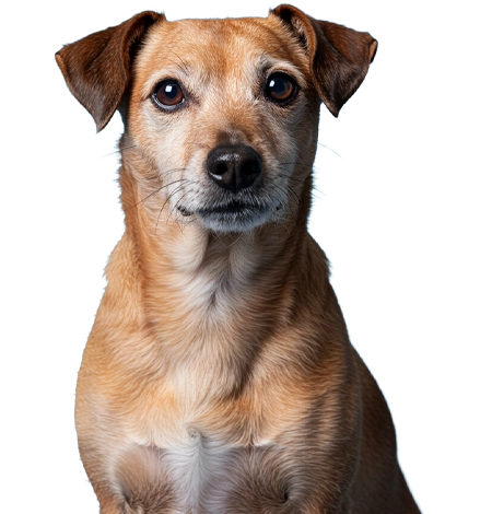 Senior dog with transparent background